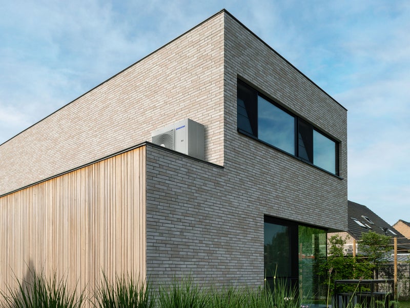 Facade and windows of minimalist villa. Architecture by Tom Mahieu architect. Realized by Xavier Den Blauwen.