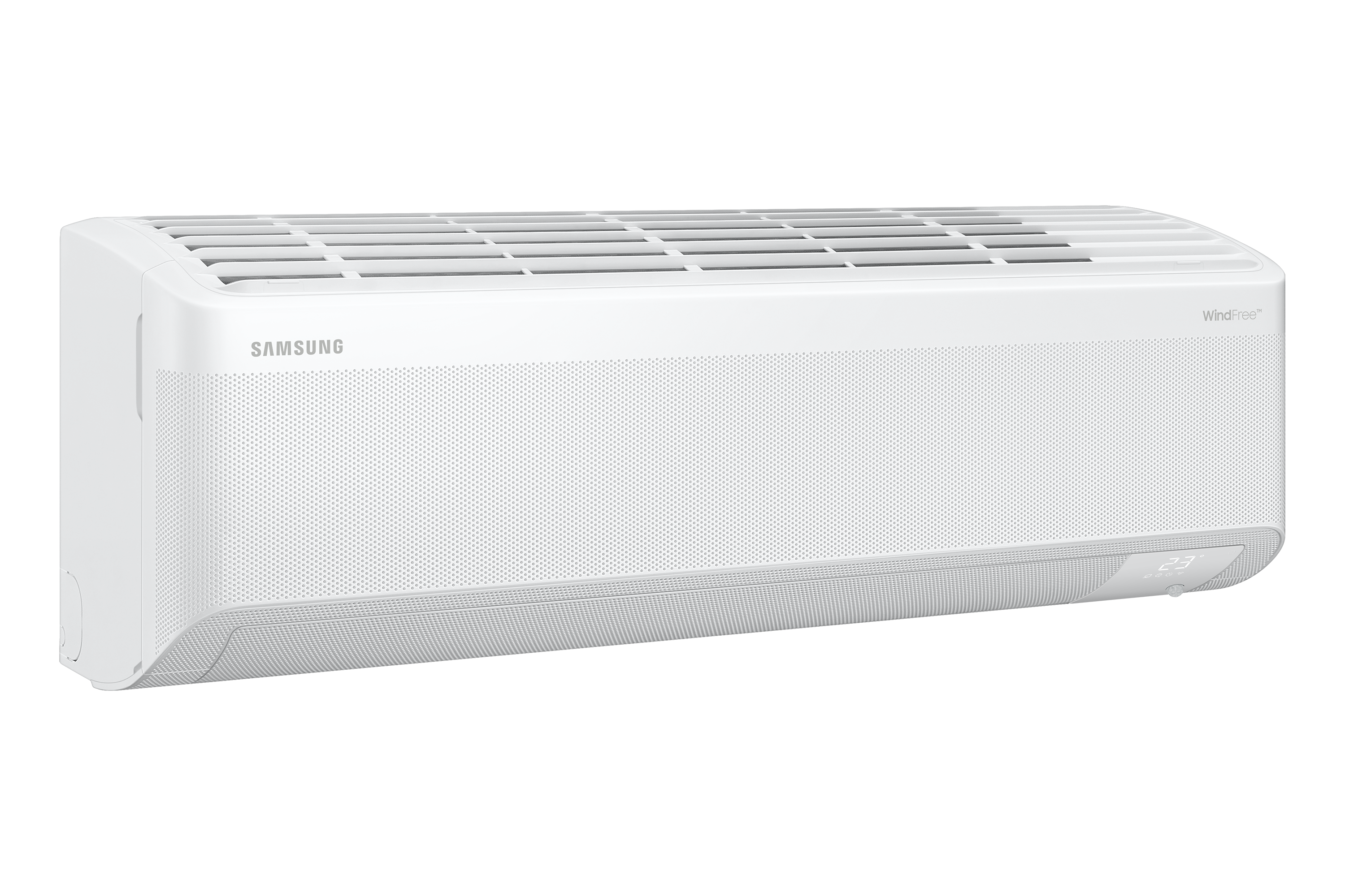 Samsung Nordic WindFree Geo S2 AR70F09CABWNEE vidaus blokas iš kairės perspektyvos